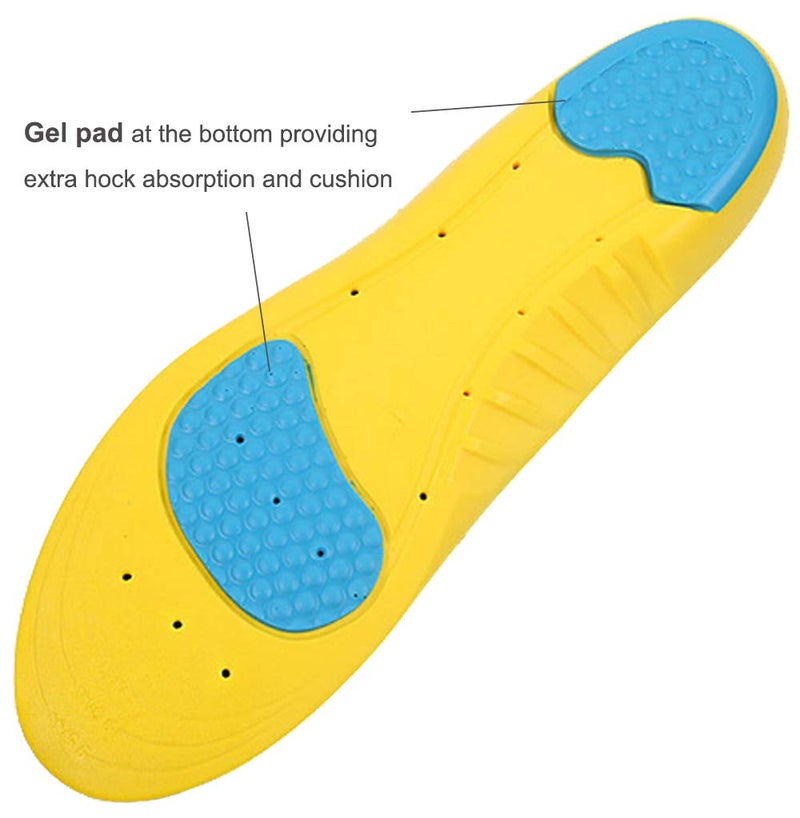Basmile Insoles Memory Foam Insoles Shoes Inserts for Men and Women, Kids, Providing Arch Support, Cushion and Shock Absorption, Relieve Foot Pain (L) - Image 3